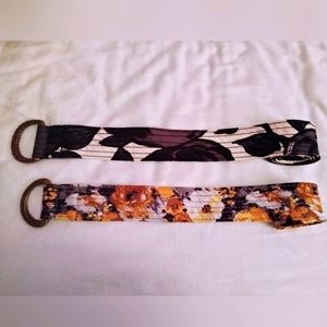2 J. Crew 100% silk d-ring belts